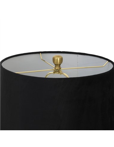 Hill Interiors Luxton Glass Fluted Lamp With Black Velvet Shade 23978