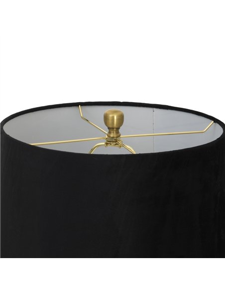 Hill Interiors Luxton Glass Fluted Lamp With Black Velvet Shade 23978 - pic 164538 | FastDaddyshop