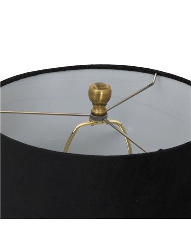 Hill Interiors Luxton Glass Ribbed Lamp With Black Velvet Shade 23979
