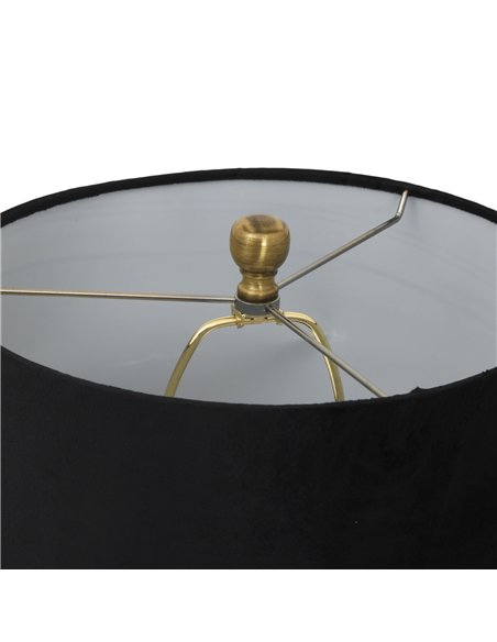 Hill Interiors Luxton Glass Ribbed Lamp With Black Velvet Shade 23979 - pic 164541 | FastDaddyshop