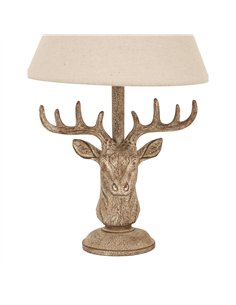 Hill Interiors Stonewashed Stag Head Table Lamp With Linen Shade 24004 2