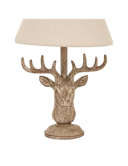 Hill Interiors Stonewashed Stag Head Table Lamp With Linen Shade 24004 - pic 164544 | FastDaddyshop
