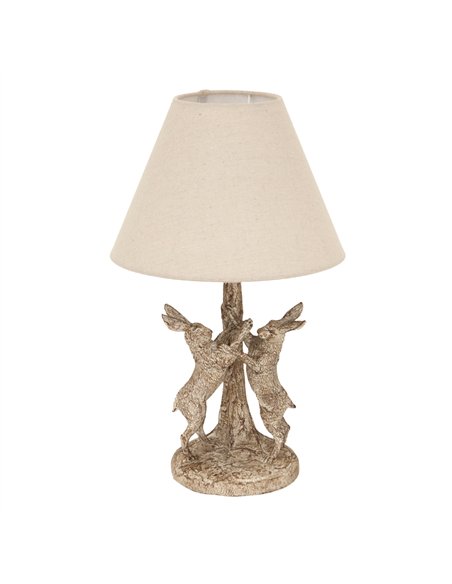Hill Interiors Stonewashed Marching Hares Lamp With Linen Shade 24005 - pic 164546 | FastDaddyshop