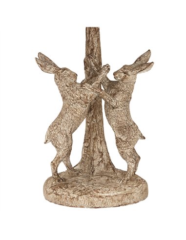 Hill Interiors Stonewashed Marching Hares Lamp With Linen Shade 24005