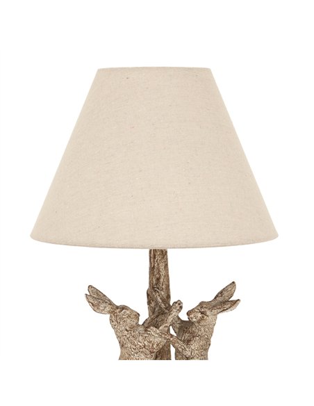 Hill Interiors Stonewashed Marching Hares Lamp With Linen Shade 24005 - pic 164548 | FastDaddyshop