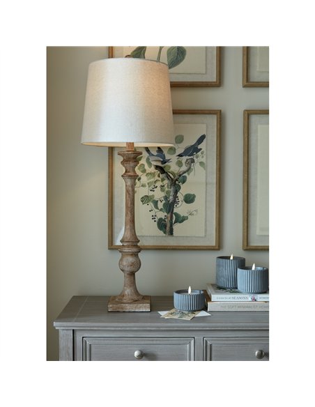 Hill Interiors Pallido Candlestick Table Lamp With Linen Shade 24007 - pic 164553 | FastDaddyshop