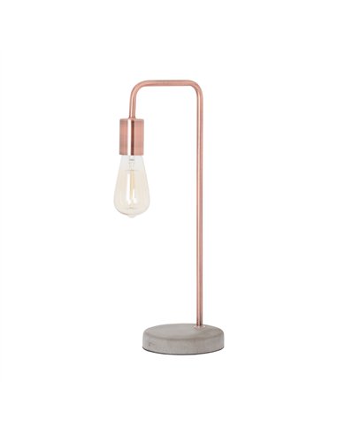 Hill Interiors Copper Industrial Lamp With Stone Base 19503