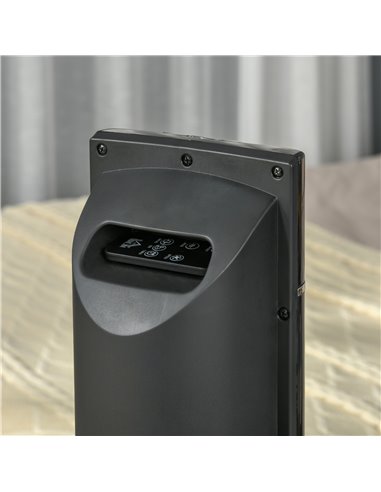 HOMCOM 42" Anion Tower Fan Cooling for Bedroom with 3 Speed, 8h Timer, Oscillating, LED Panel, Remote Controller, Black