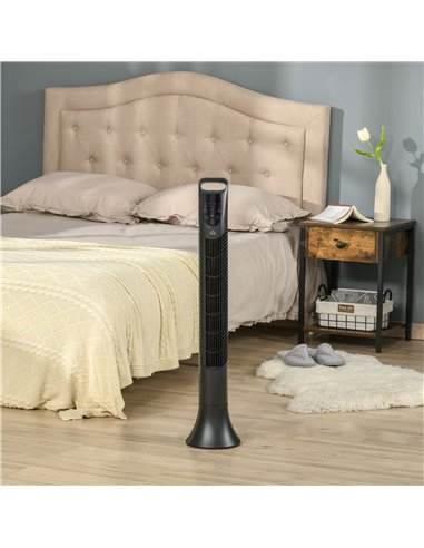 Homcom 36'' Freestanding Tower Fan with 3 Speed, 3 Mode, Timer, Oscillation, LED, Black