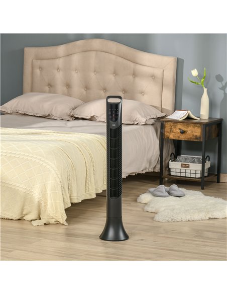 Homcom 36'' Freestanding Tower Fan with 3 Speed, 3 Mode, Timer, Oscillation, LED, Black - pic 16458 | FastDaddyshop