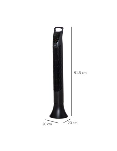 Homcom 36'' Freestanding Tower Fan with 3 Speed, 3 Mode, Timer, Oscillation, LED, Black