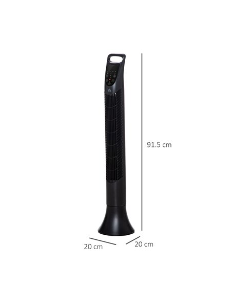 Homcom 36'' Freestanding Tower Fan with 3 Speed, 3 Mode, Timer, Oscillation, LED, Black - pic 16459 | FastDaddyshop