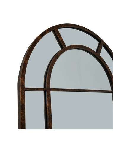 Hill Interiors Rust Effect Large Arched Window Mirror 23339