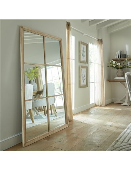 Hill Interiors Washed Wood XL Window Mirror 23607 - pic 164660 | FastDaddyshop