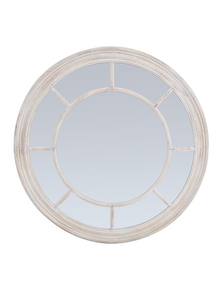 Hill Interiors Washed Wood Framed Round Mirror 23808 - pic 164669 | FastDaddyshop