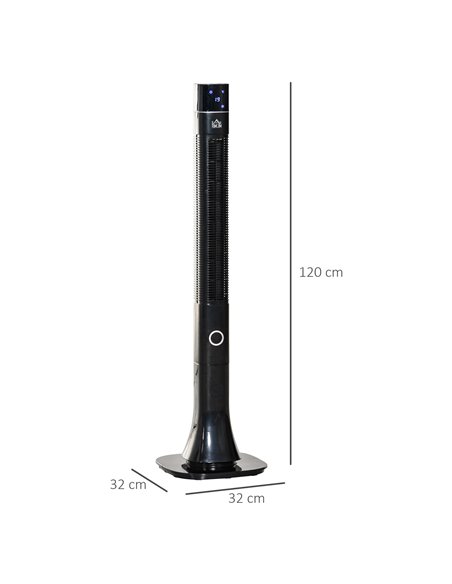 Homcom 47" Anion Tower Fan Cooling with 3 Speed, Timer, Oscillating, LED Display, Remote, Black - pic 16467 | FastDaddyshop