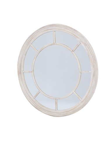 Hill Interiors Washed Wood Framed Round Mirror 23808