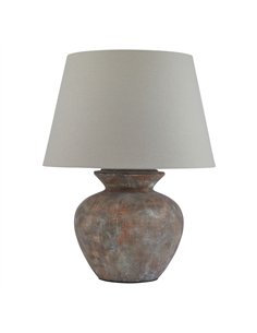 Hill Interiors Siena Brown  Round Table Lamp With Linen Shade 23322