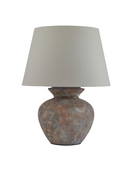 Hill Interiors Siena Brown  Round Table Lamp With Linen Shade 23322 - pic 164687 | FastDaddyshop