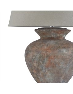 Hill Interiors Siena Brown  Round Table Lamp With Linen Shade 23322 2