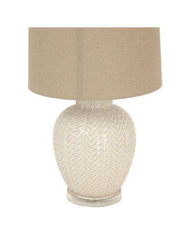 Hill Interiors Twill Weave Ceramic Table Lamp With Linen Shade 24006