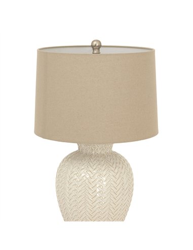 Hill Interiors Twill Weave Ceramic Table Lamp With Linen Shade 24006