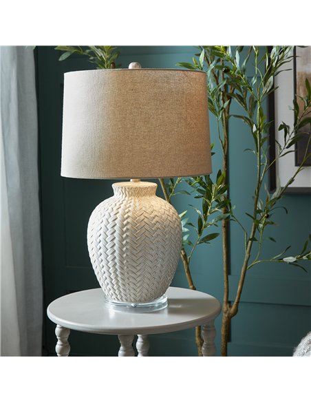 Hill Interiors Twill Weave Ceramic Table Lamp With Linen Shade 24006 - pic 164707 | FastDaddyshop