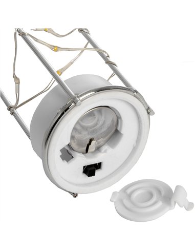 Hill Interiors Frosted Grey Glass Lantern with Rope Detail and LED 17201