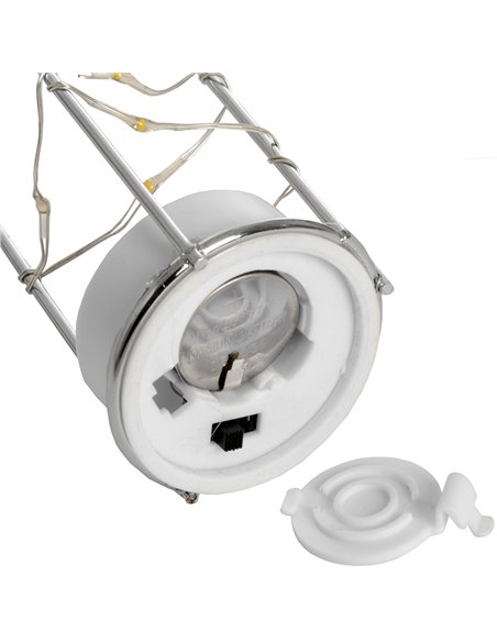 Hill Interiors Frosted Grey Glass Lantern with Rope Detail and LED 17201 - pic 164721 | FastDaddyshop