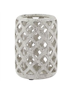Hill Interiors Grey Stone Effect Hurricane Lantern 23660