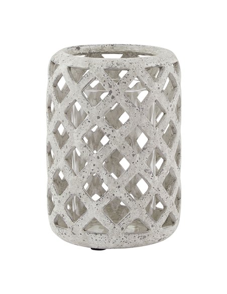 Hill Interiors Grey Stone Effect Hurricane Lantern 23660 - pic 164724 | FastDaddyshop