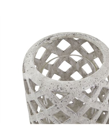 Hill Interiors Grey Stone Effect Hurricane Lantern 23660