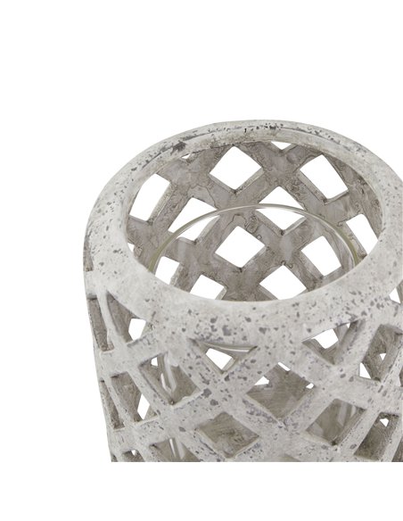 Hill Interiors Grey Stone Effect Hurricane Lantern 23660 - pic 164725 | FastDaddyshop