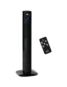 Homcom 38" Freestanding Tower Fan Cooling with Aroma Function, Oscillating, LED, Remote, Black