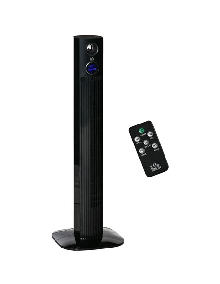 Homcom 38" Freestanding Tower Fan Cooling with Aroma Function, Oscillating, LED, Remote, Black - pic 16474 | FastDaddyshop