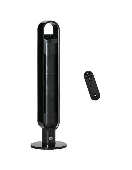 Homcom 39" Anion Tower Fan Cooling with Oscillating, 3 Speed, Timer, LED, Remote, Black - pic 16490 | FastDaddyshop