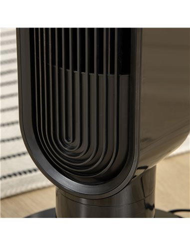 Homcom 39" Anion Tower Fan Cooling with Oscillating, 3 Speed, Timer, LED, Remote, Black