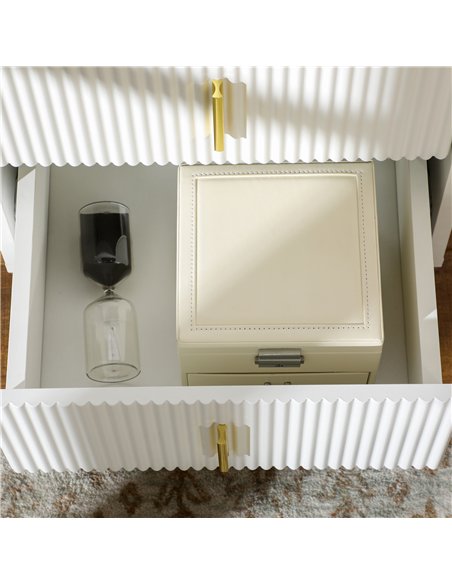 Set of 2 Elegant Chest of Two Drawers - White/Gold-Tone - pic 164960 | FastDaddyshop