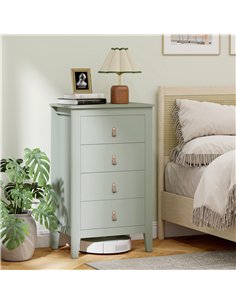 HOMCOM Bedroom Chest of Drawers, Modern 4 Drawer Dresser Cabinet with PU Leather Handles and Metal Runners for Living Room, Hall 2