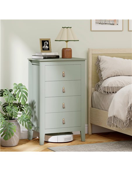 HOMCOM Bedroom Chest of Drawers, Modern 4 Drawer Dresser Cabinet with PU Leather Handles and Metal Runners for Living Room, Hall - pic 164971 | FastDaddyshop