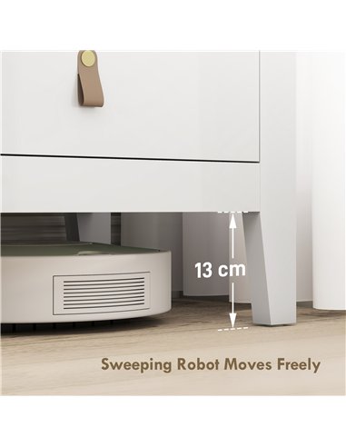 HOMCOM Bedroom Chest of Drawers, Modern 4 Drawer Dresser Cabinet with PU Leather Handles and Metal Runners for Living Room, Hall