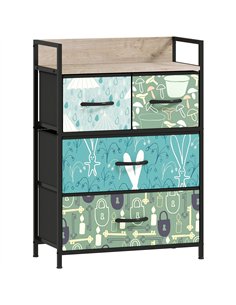 HOMCOM 4-Drawer Chest of Drawers - Blue