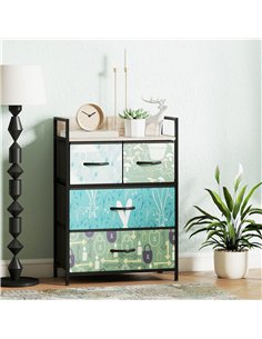 HOMCOM 4-Drawer Chest of Drawers - Blue 2