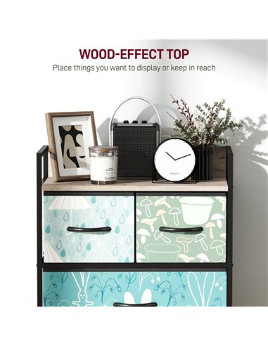 HOMCOM 4-Drawer Chest of Drawers - Blue