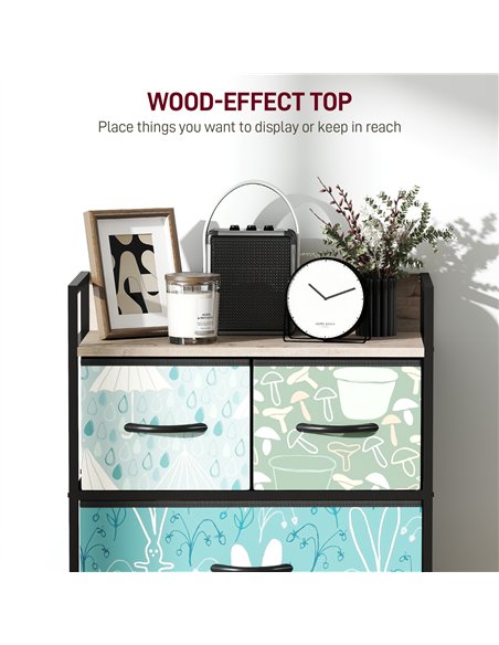 HOMCOM 4-Drawer Chest of Drawers - Blue - pic 164992 | FastDaddyshop