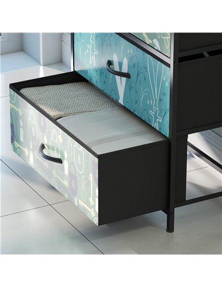 HOMCOM 4-Drawer Chest of Drawers - Blue - pic 164996 | FastDaddyshop