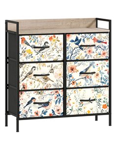 HOMCOM 6-Drawer Chest of Drawers - White
