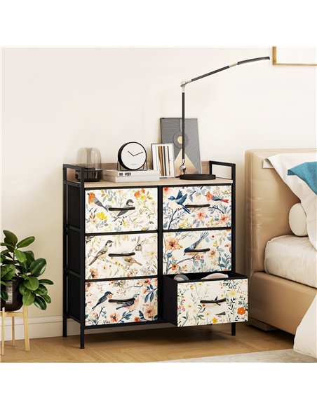 HOMCOM 6-Drawer Chest of Drawers - White - pic 164998 | FastDaddyshop