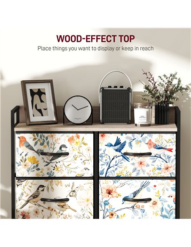 HOMCOM 6-Drawer Chest of Drawers - White