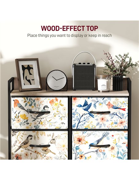 HOMCOM 6-Drawer Chest of Drawers - White - pic 165001 | FastDaddyshop
